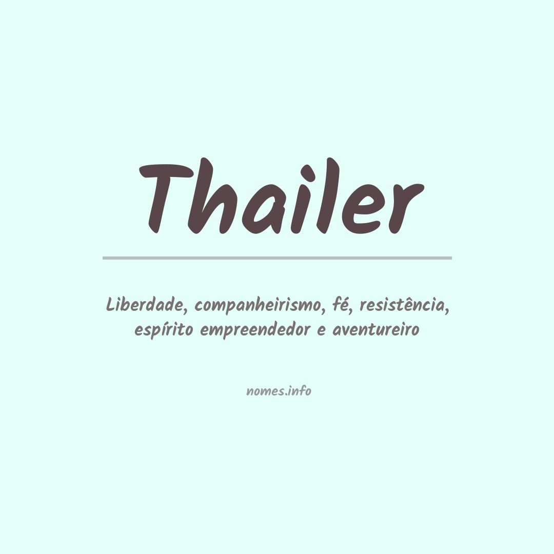 Significado do nome Thailer