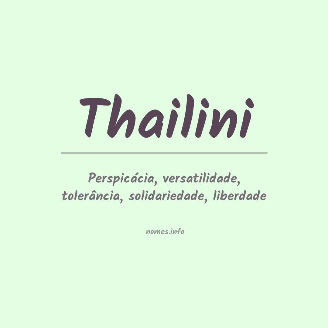 Significado do nome Thailini