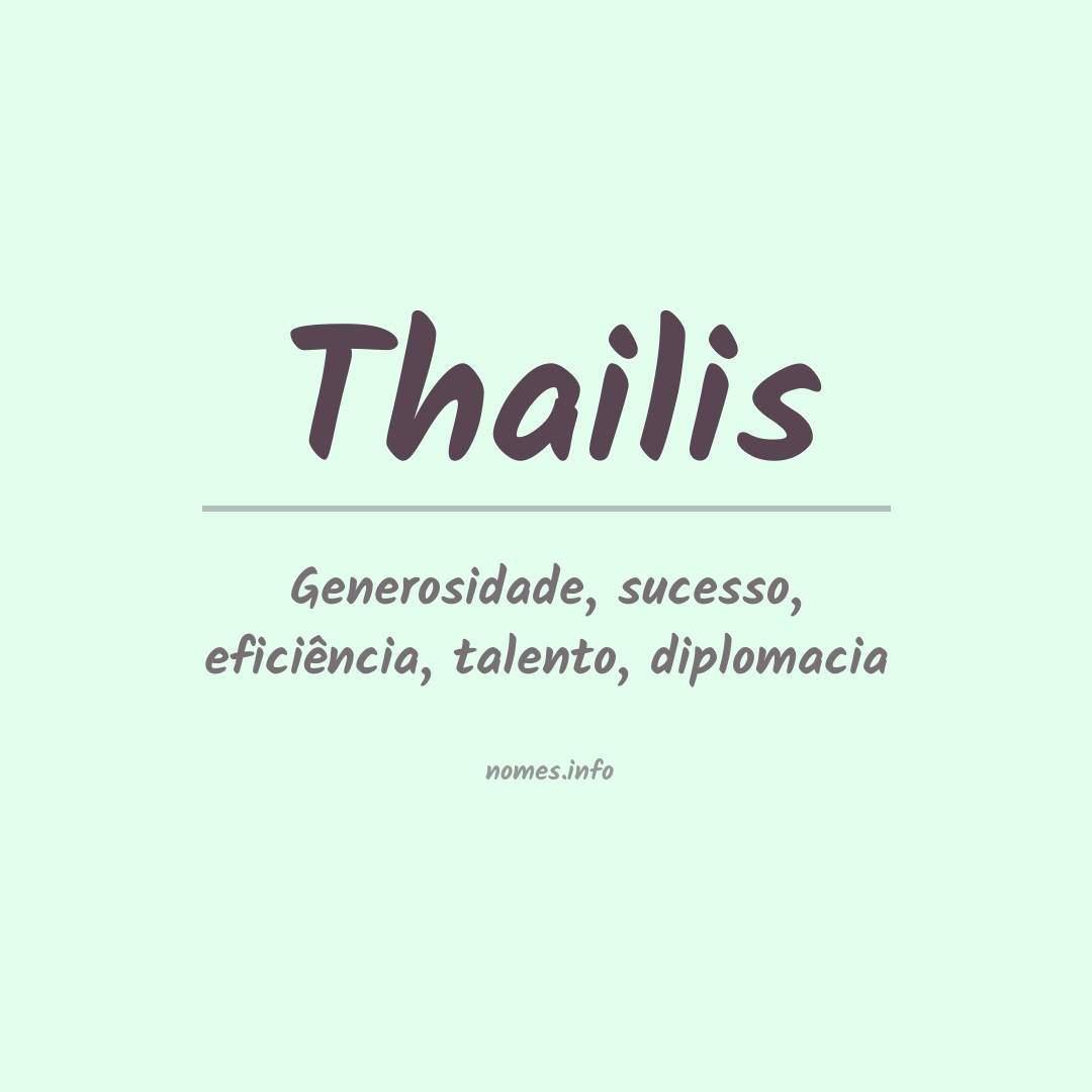 Significado do nome Thailis