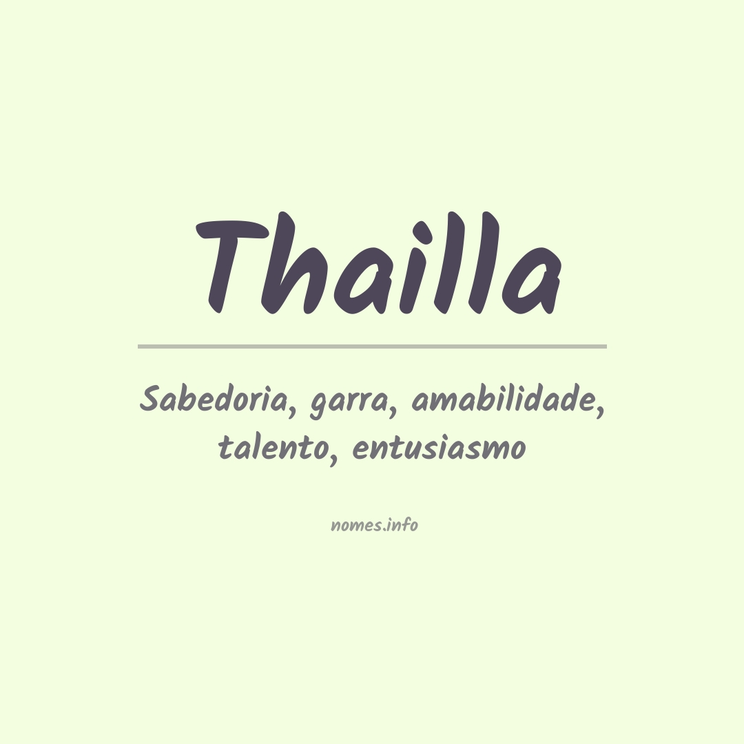 Significado do nome Thailla