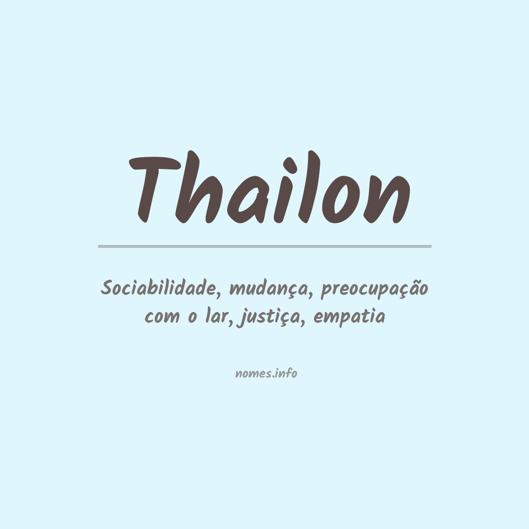 Significado do nome Thailon