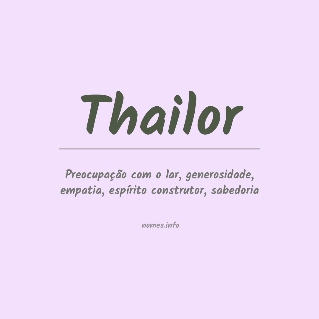 Significado do nome Thailor