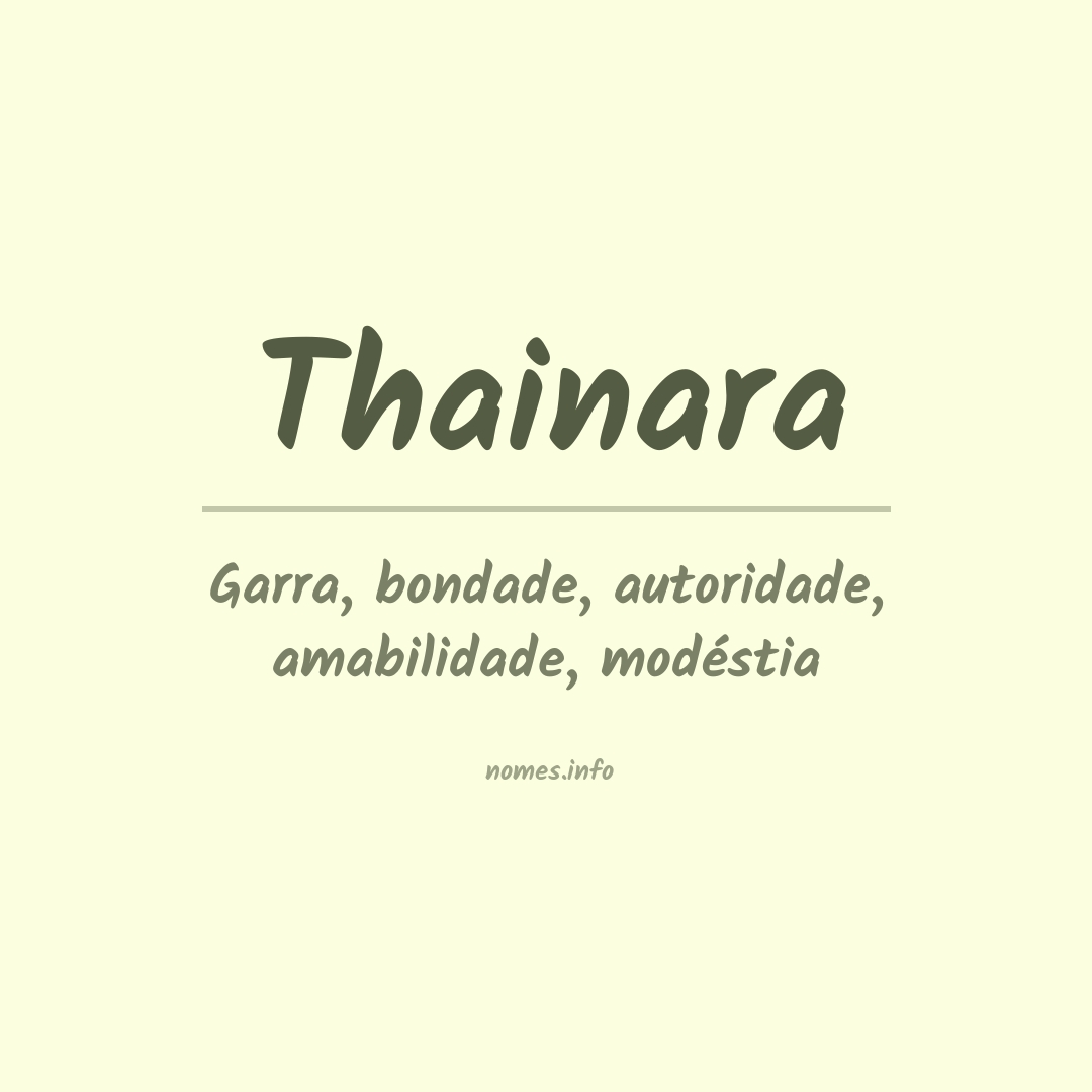 Significado do nome Thainara