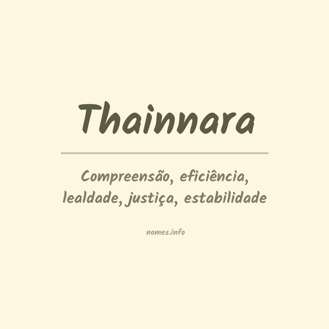 Significado do nome Thainnara