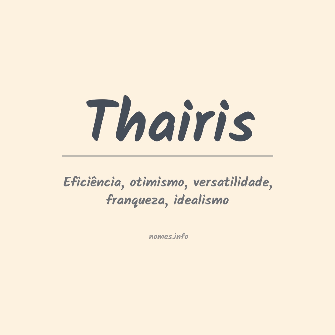Significado do nome Thairis