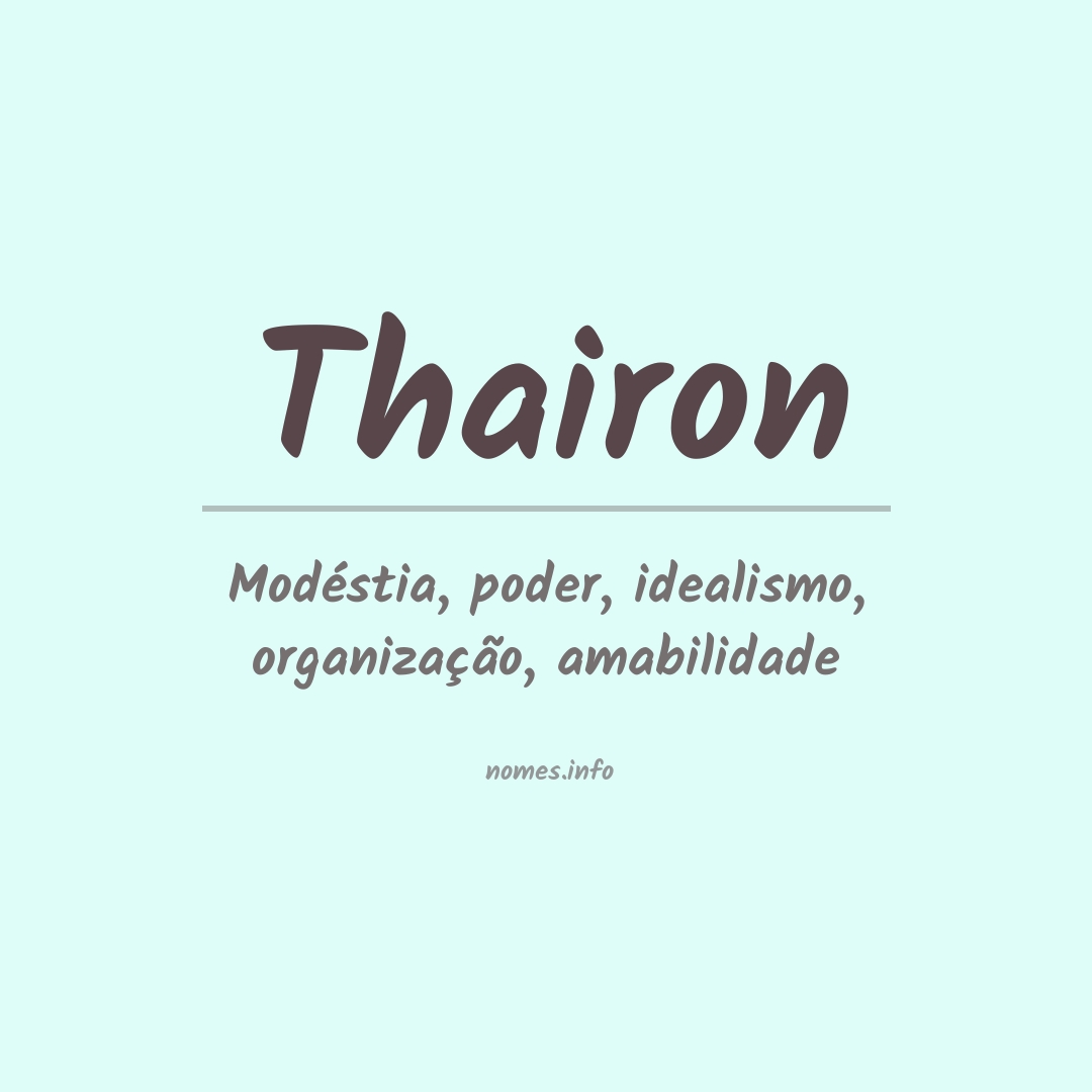 Significado do nome Thairon