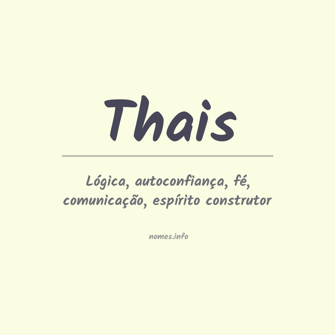Significado do nome Thais