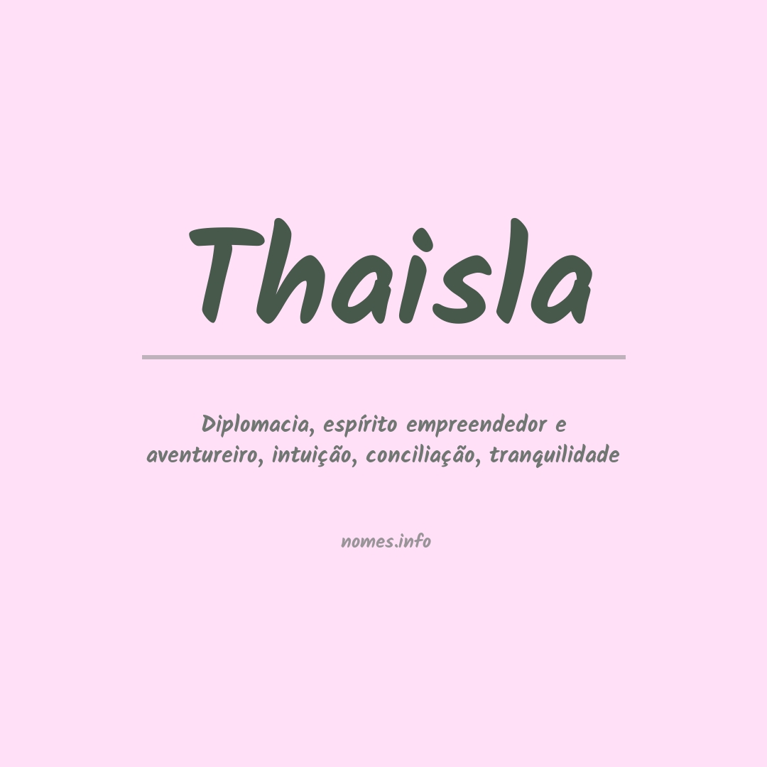 Significado do nome Thaisla