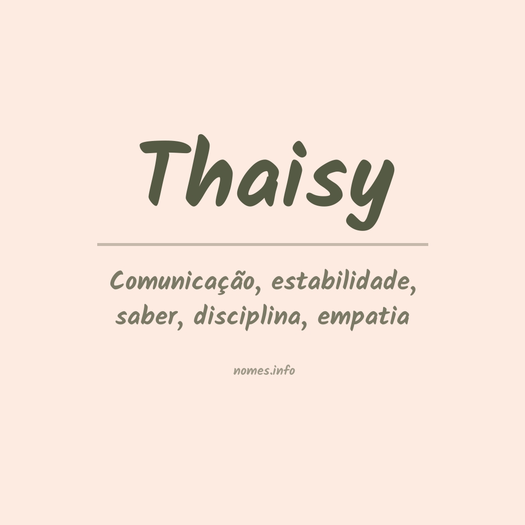 Significado do nome Thaisy