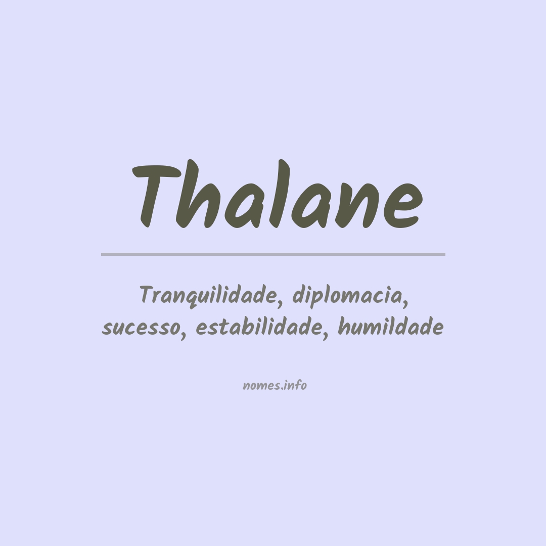 Significado do nome Thalane