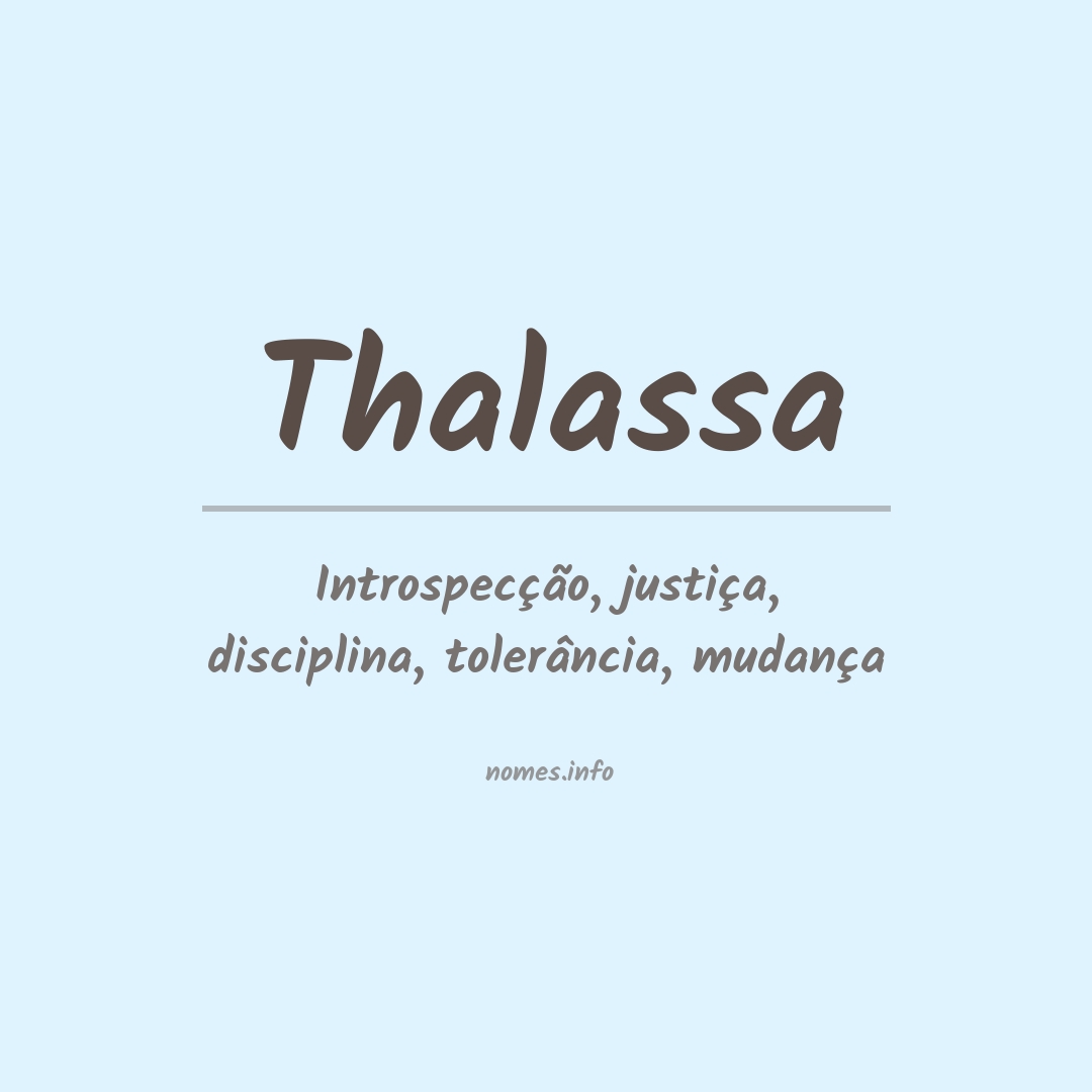 Significado do nome Thalassa