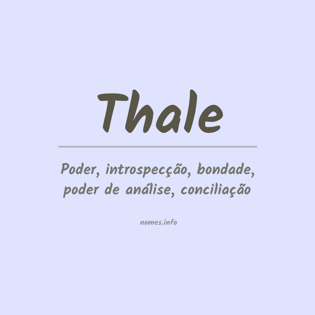 Significado do nome Thale