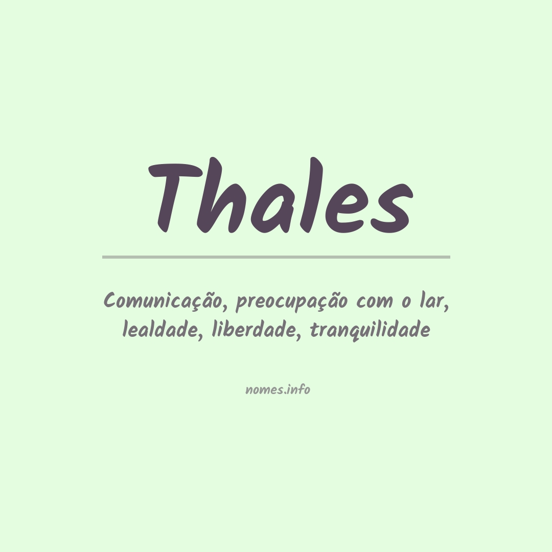 Significado do nome Thales