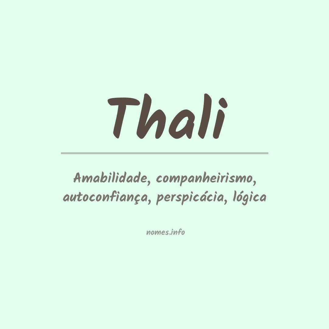 Significado do nome Thali