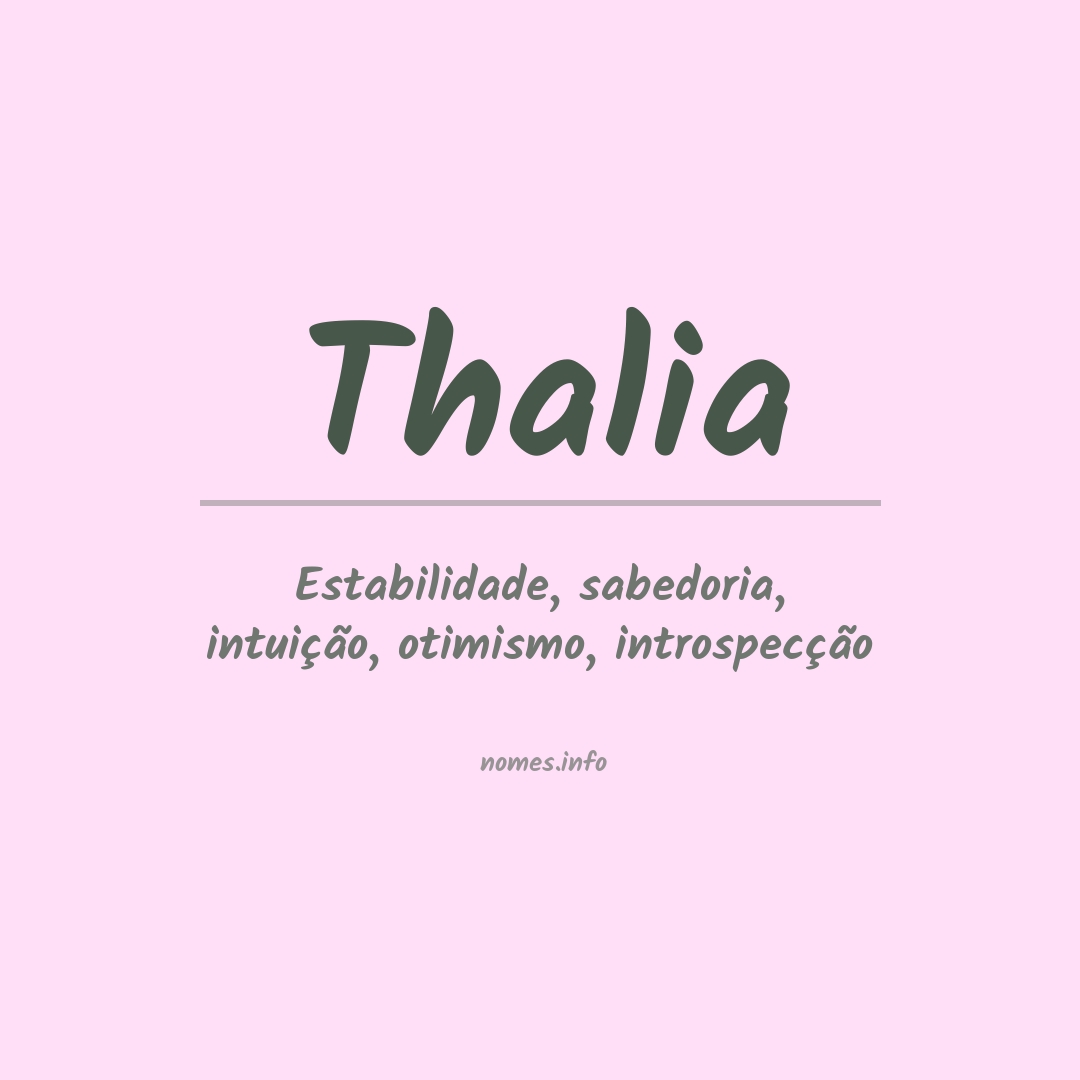 Significado do nome Thalia