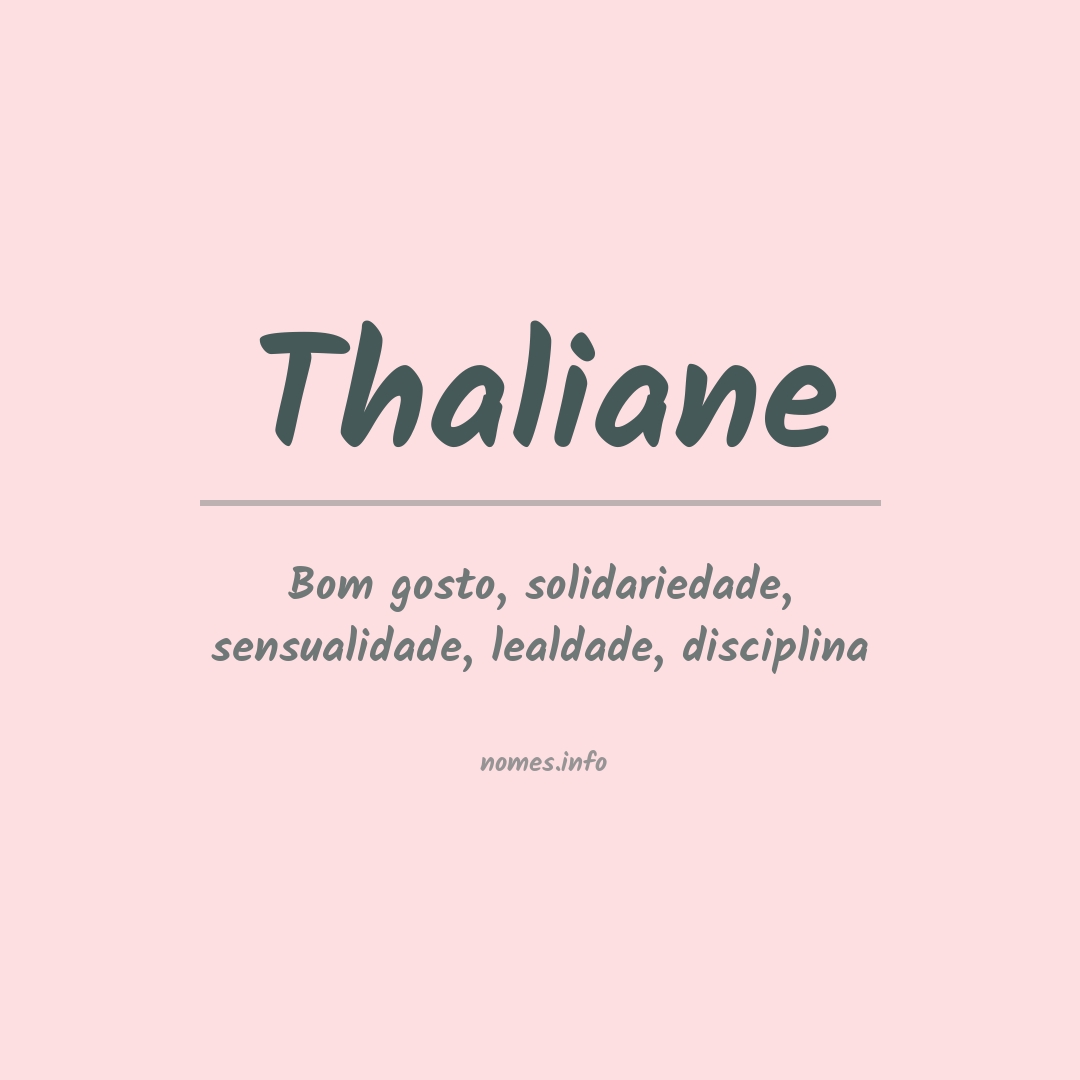 Significado do nome Thaliane