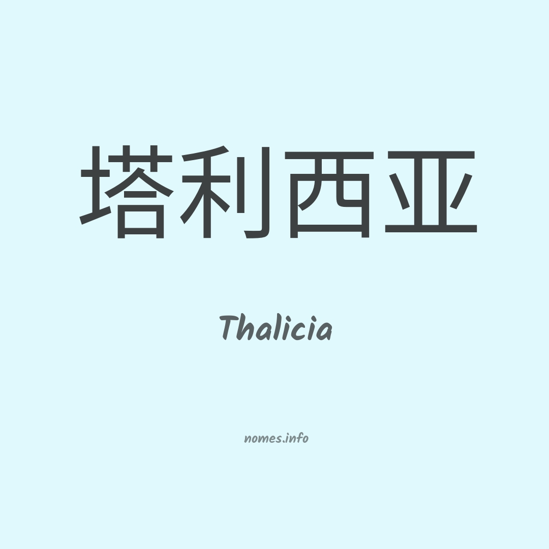 Thalicia em chinês