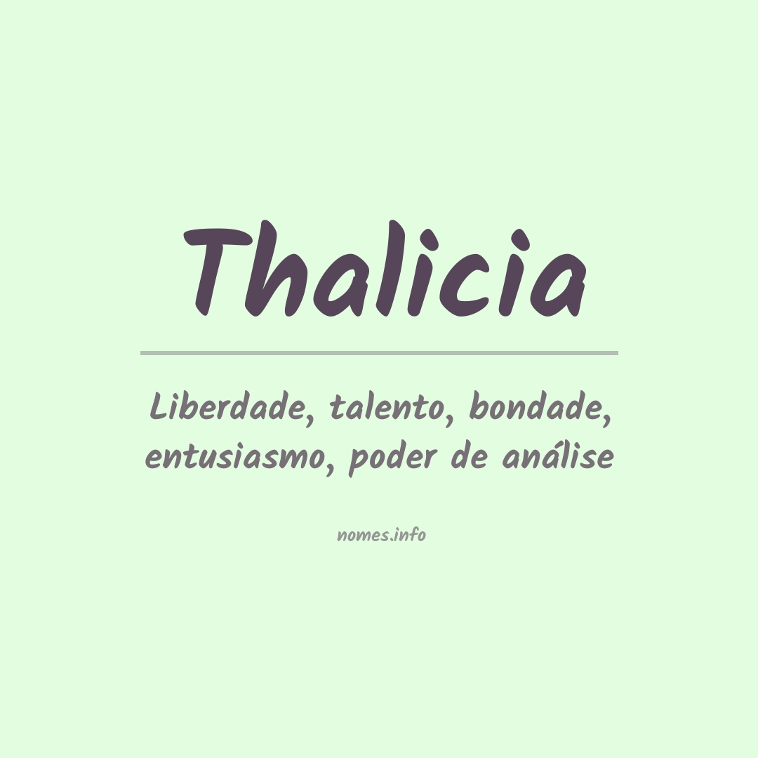 Significado do nome Thalicia