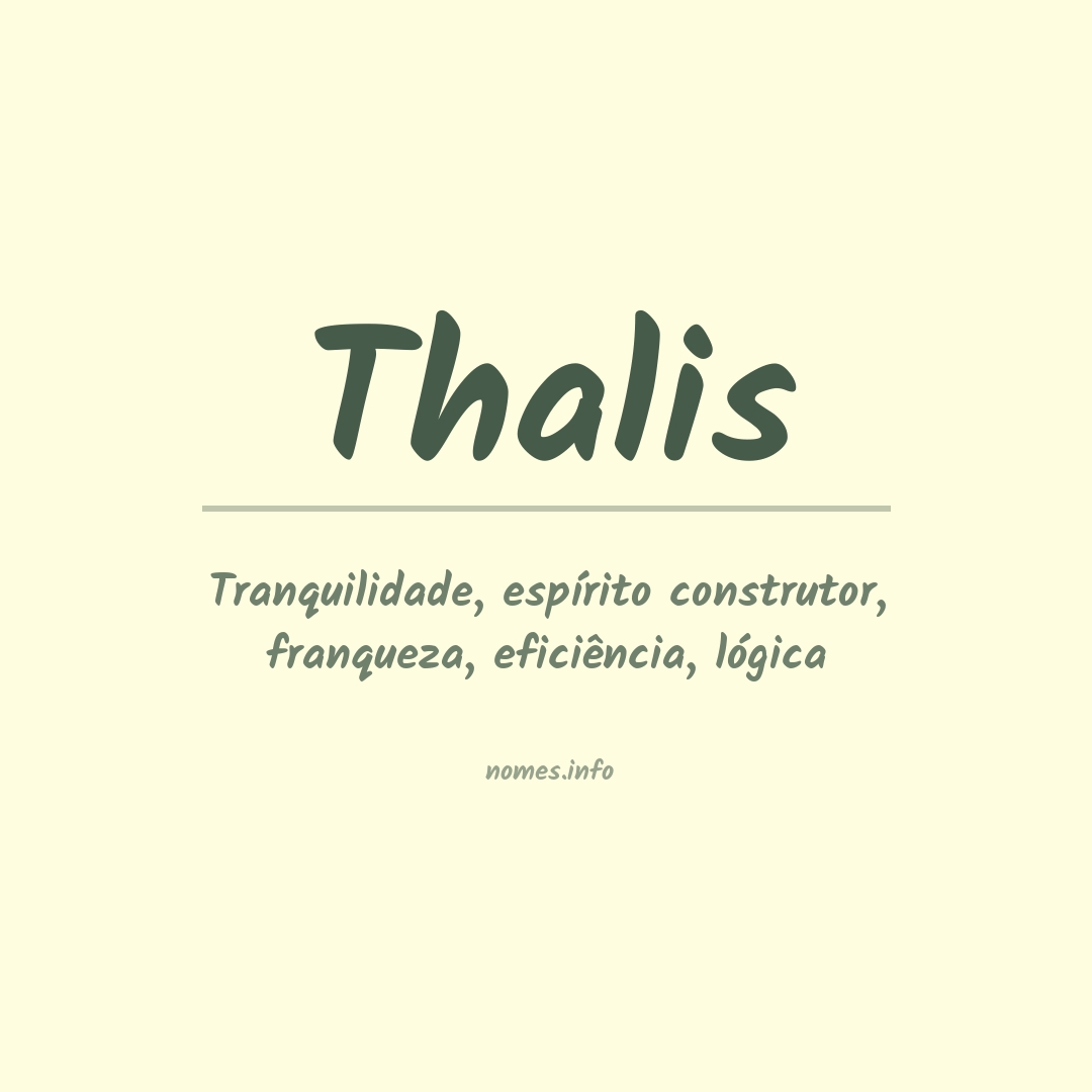 Significado do nome Thalis