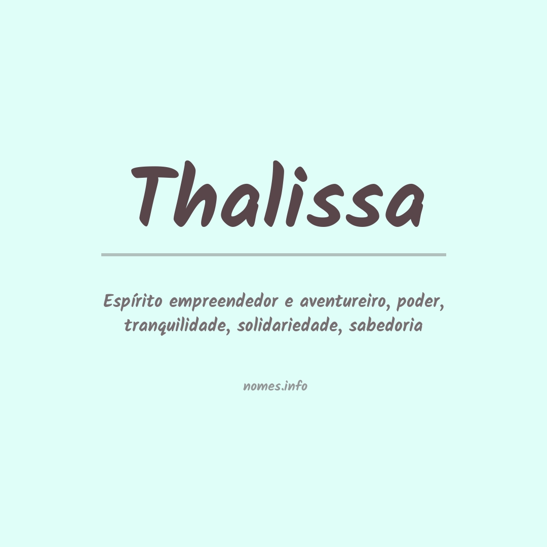 Significado do nome Thalissa