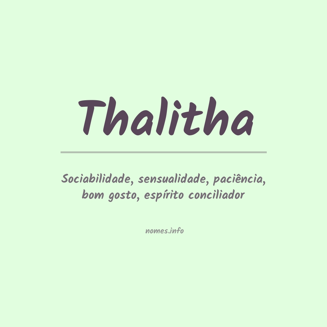 Significado do nome Thalitha
