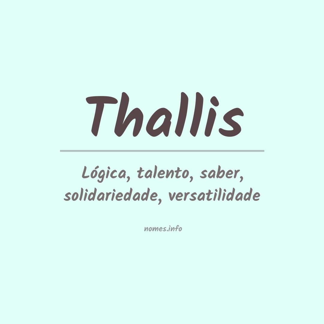 Significado do nome Thallis