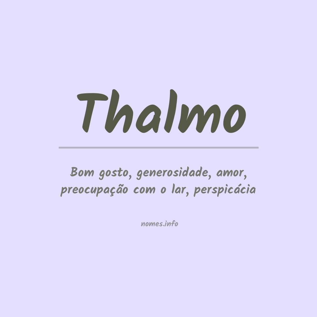 Significado do nome Thalmo