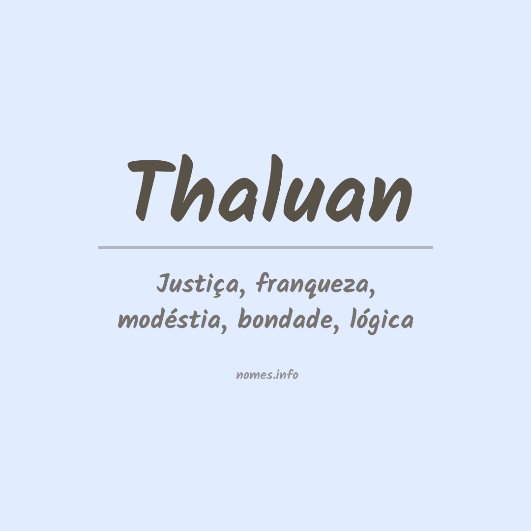 Significado do nome Thaluan