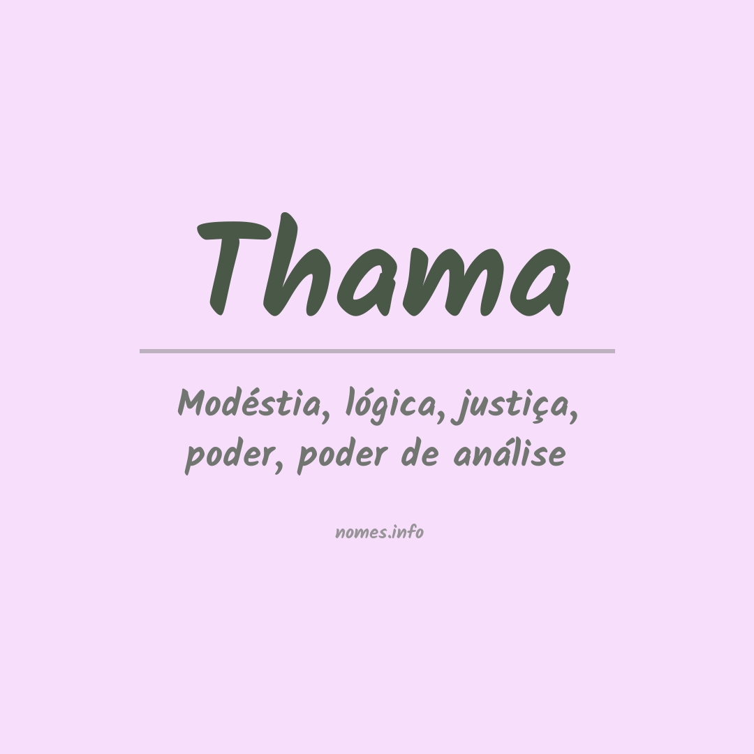 Significado do nome Thama