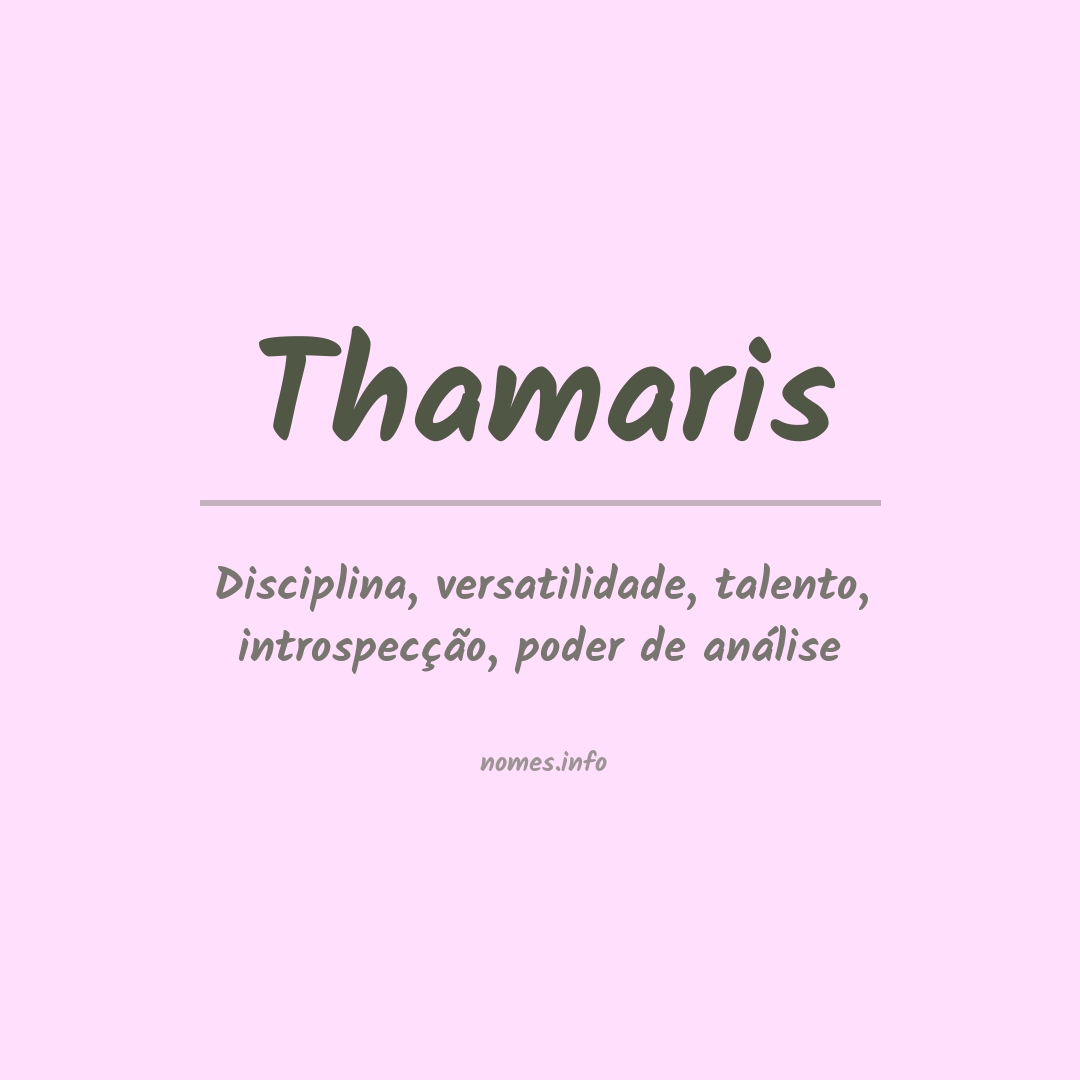 Significado do nome Thamaris