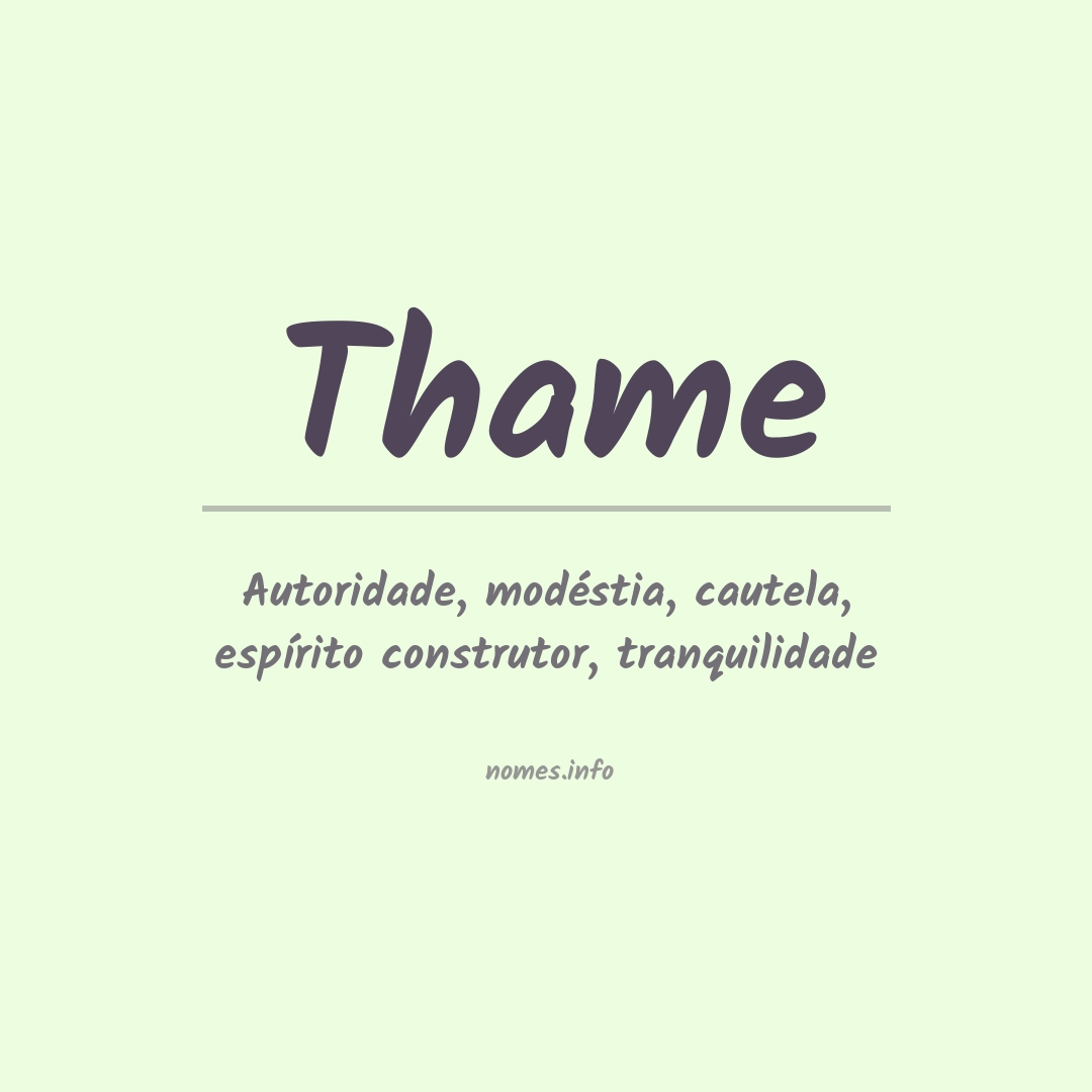 Significado do nome Thame