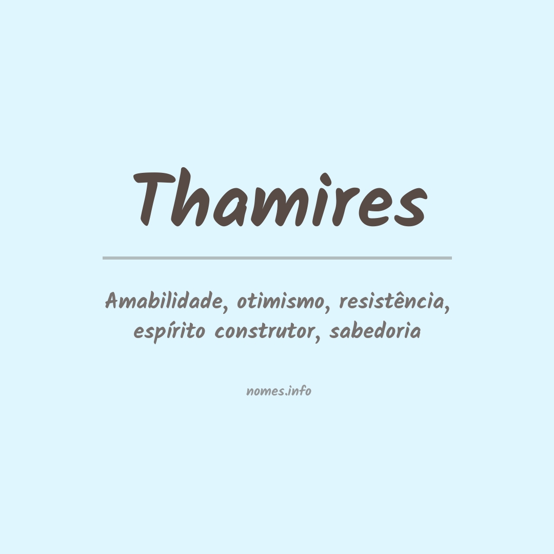 Significado do nome Thamires