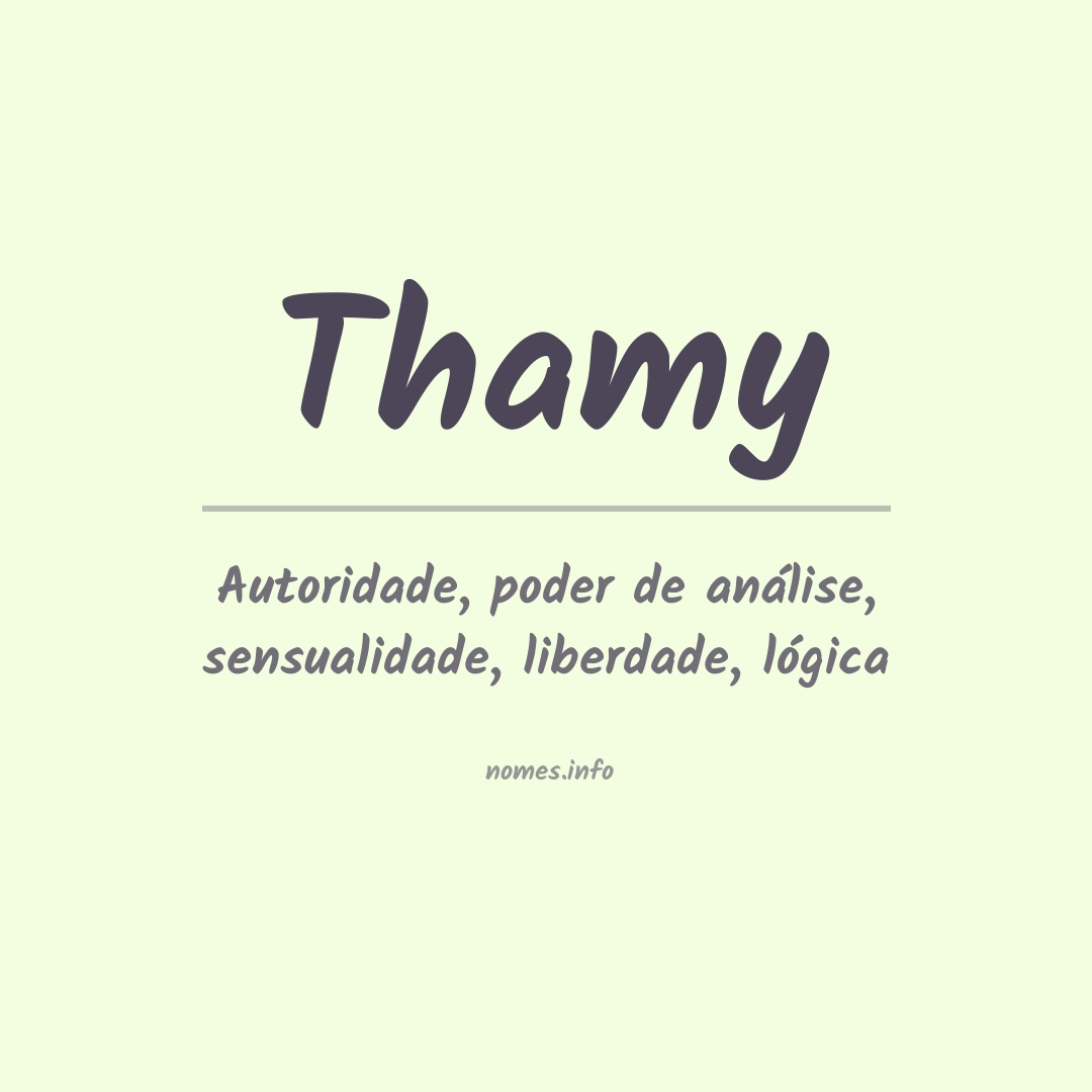 Significado do nome Thamy