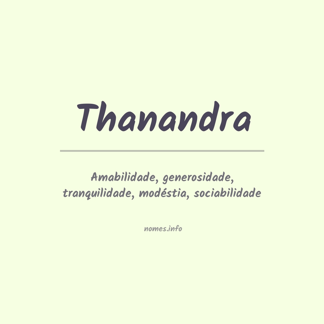 Significado do nome Thanandra