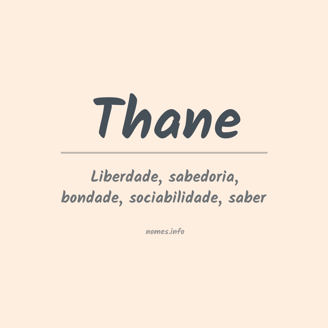 Significado do nome Thane