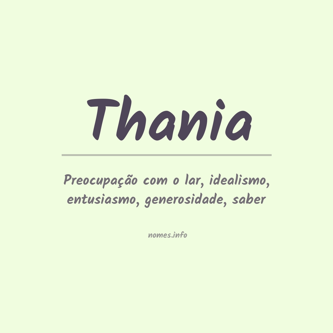 Significado do nome Thania