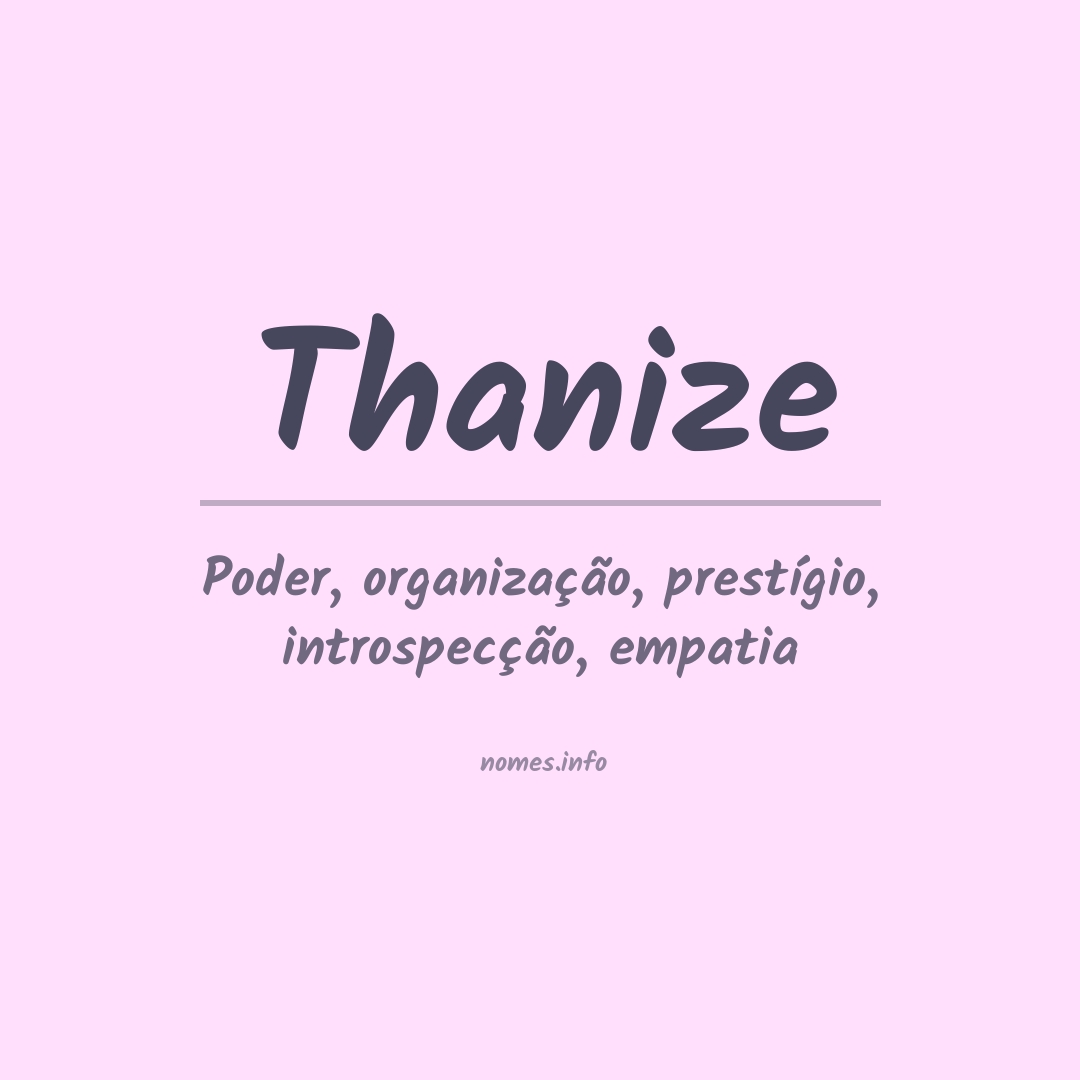 Significado do nome Thanize