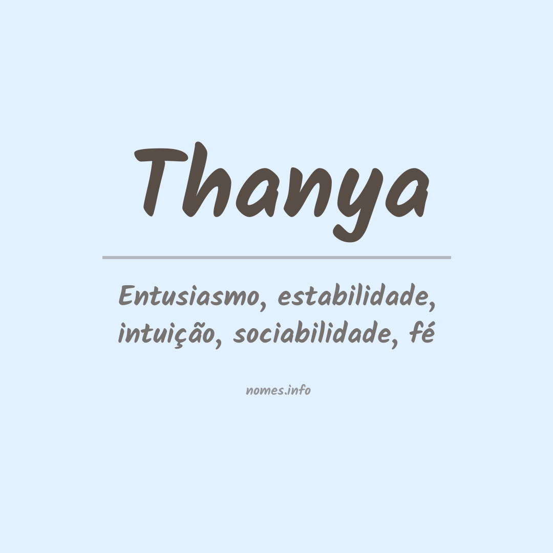 Significado do nome Thanya