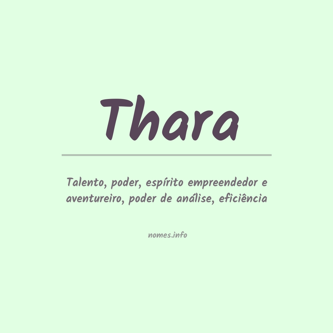 Significado do nome Thara