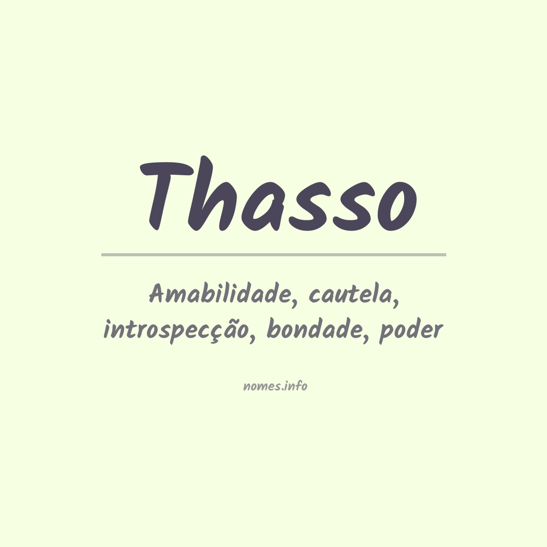 Significado do nome Thasso