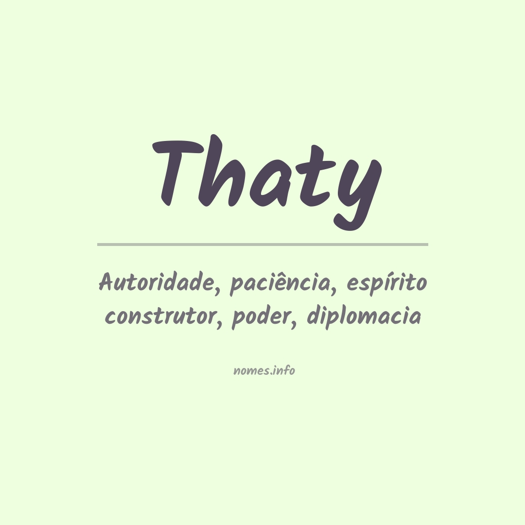 Significado do nome Thaty