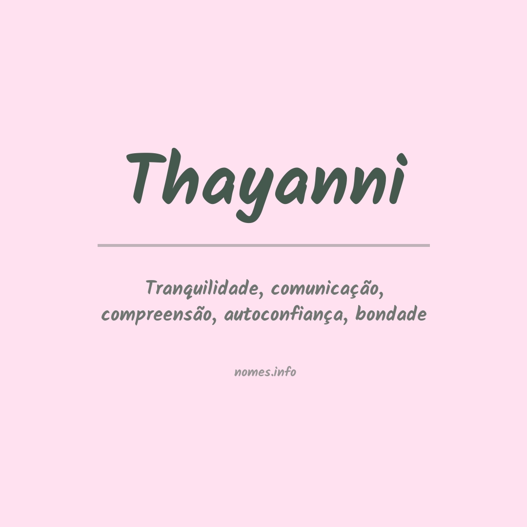 Significado do nome Thayanni