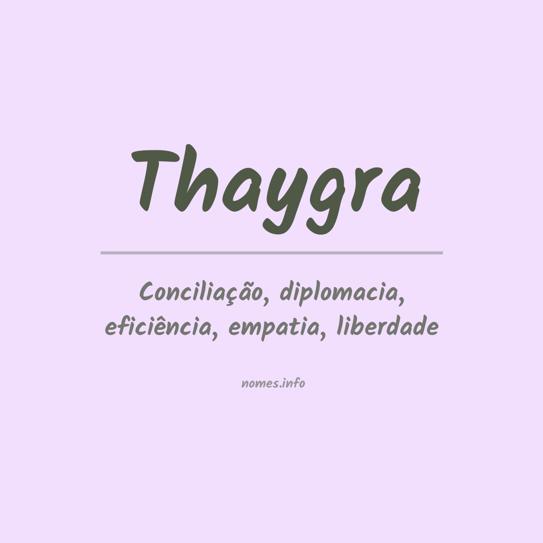 Significado do nome Thaygra