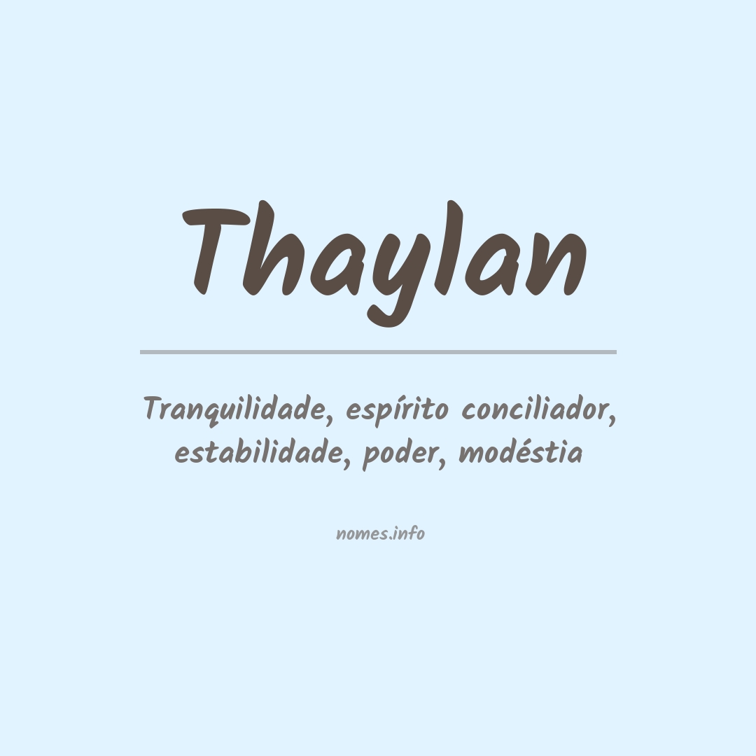 Significado do nome Thaylan