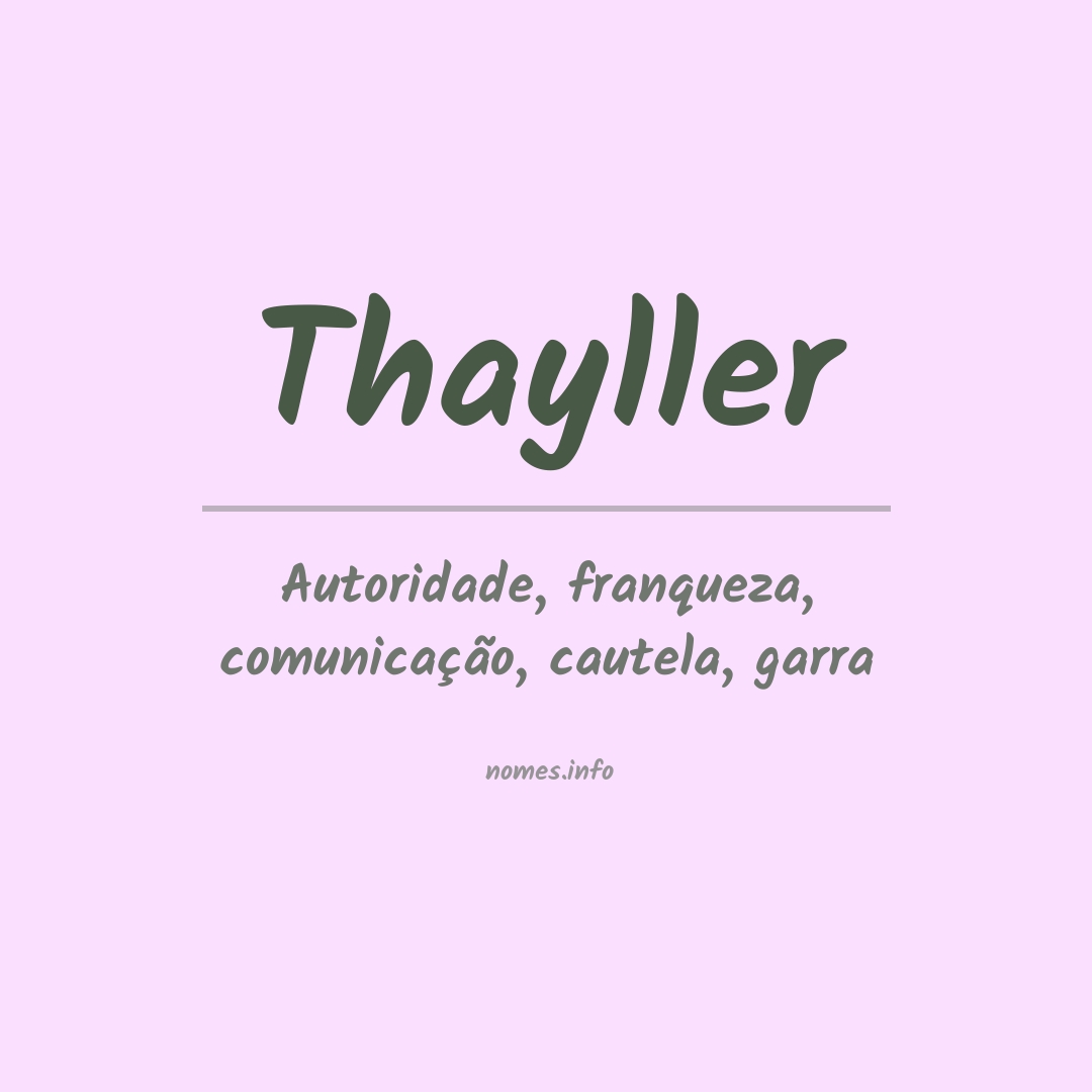 Significado do nome Thayller