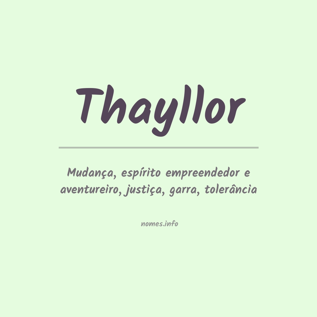 Significado do nome Thayllor