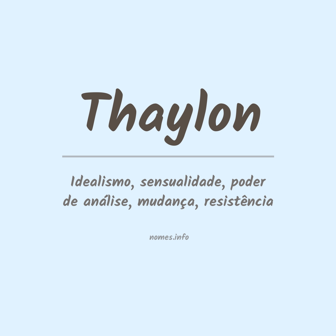 Significado do nome Thaylon