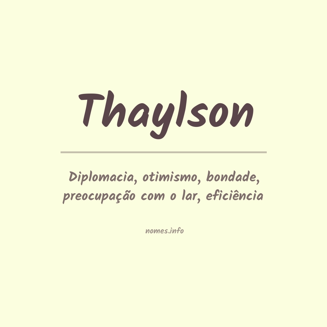 Significado do nome Thaylson