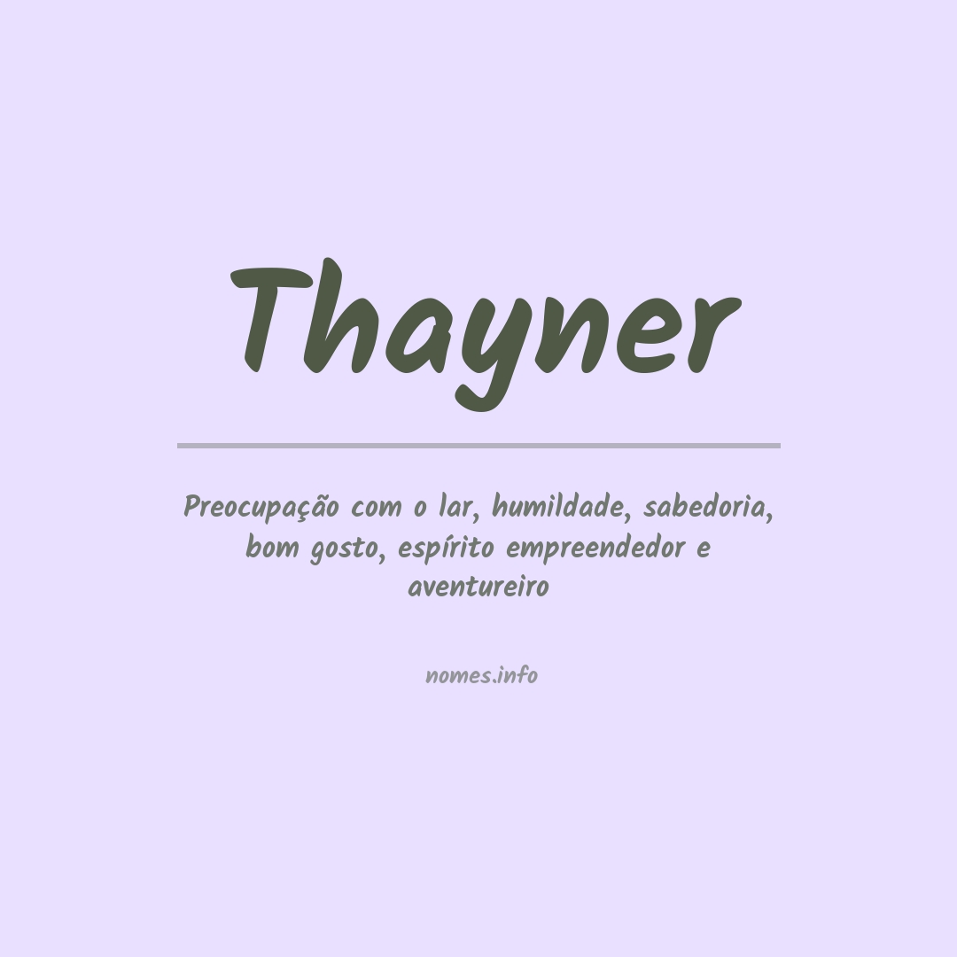 Significado do nome Thayner Significado do nome Thayner