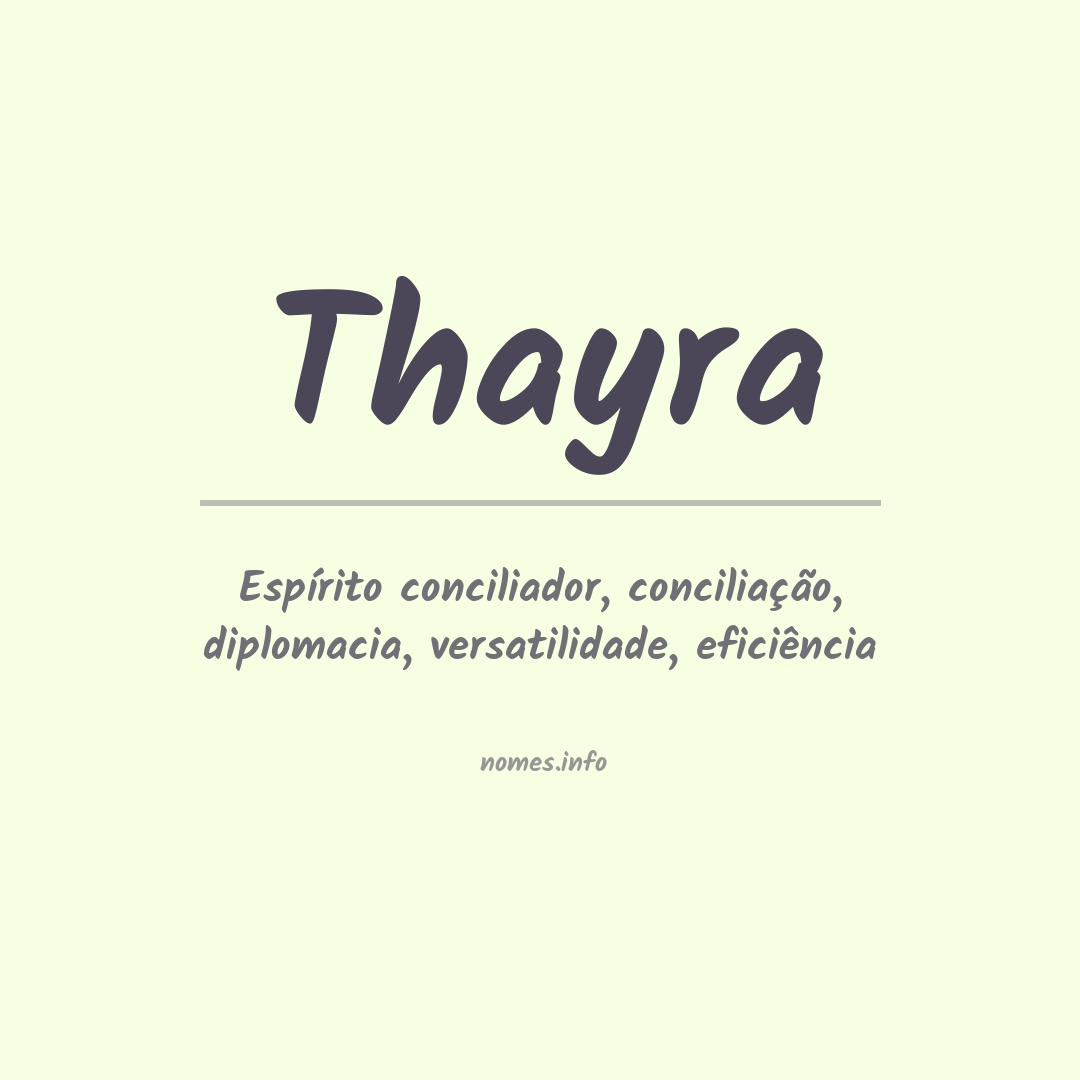 Significado do nome Thayra